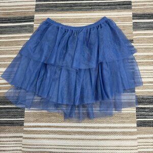 Free People Intimately Carrie Tulle Half Slip Ruffle Tiered Skirt Blue Sz Small